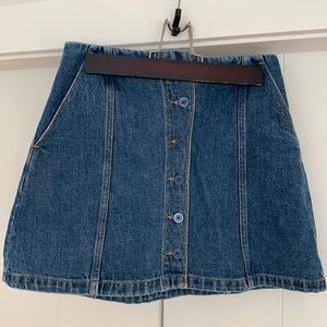 Wilfred Free Jean Button Down Mini Skirt